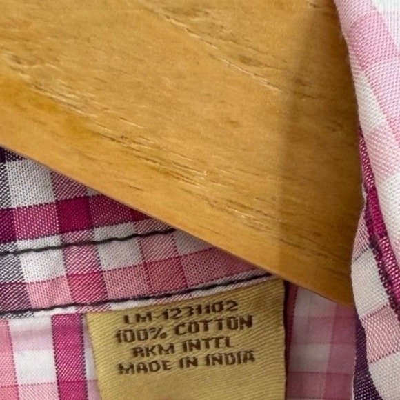 Larry Mahan Mens Size Medium Plaid Long Sleeve Shirt Pearl Snap Western Cowboy - Picture 7 of 8